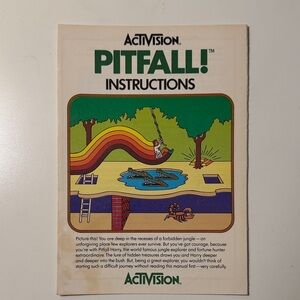 Vintage Activision Pitfall Instruction Manual for the Atari 2600 game.